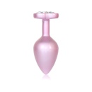 Plug-Jewellery Pearl Pink Heart PLUG- Clear M - 4