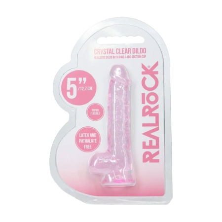 Realistic Dildo with Balls - 5" / 12,7 cm - Pink - 5