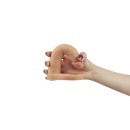 Wibrujący dildo analny z pierścieniem The Ultra Soft Double 16 cm Nude - 3
