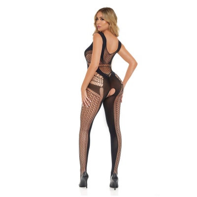 CATCH FEELINGS CROTCHLESS BODYSTOCKING BLACK - 1 2