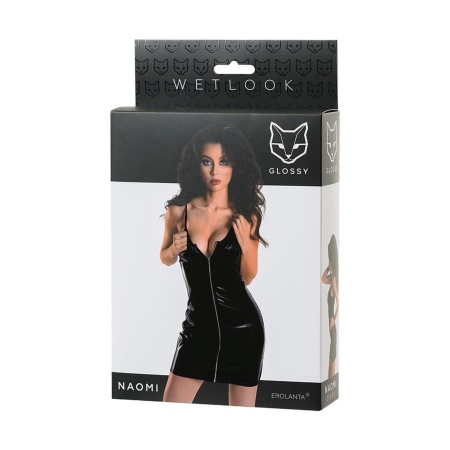 Wetlook black dress NAOMI - black L - 5
