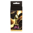Biżuteria analna (korek analny) Gold Heart PLUG Pink - stal nierdzewna, kryształowe serce, długość 7 cm, średnica 2,7 cm - 9