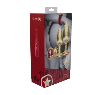 Milan Collection - Metal Anal Plug Set - Gold - 1 2