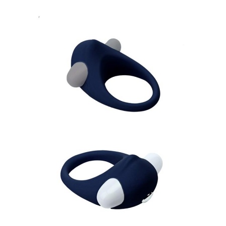 Stimu Ring Blue - rozciągliwy silikonowy pierścień na penisa z pociskiem wibracyjnym, średnica wewnętrzna 2,7 cm - 2