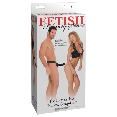 Hollow Strap-On FFSFHOH — penetrator z pustym kanałem z PVC, 18 cm, pas regulowany do 132 cm - 1