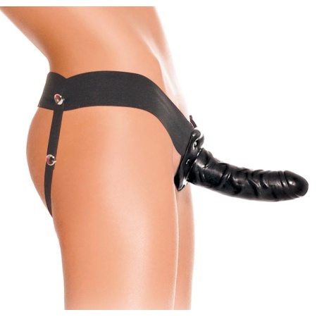 Hollow Strap-On FFSFHOH — penetrator z pustym kanałem z PVC, 18 cm, pas regulowany do 132 cm - 2