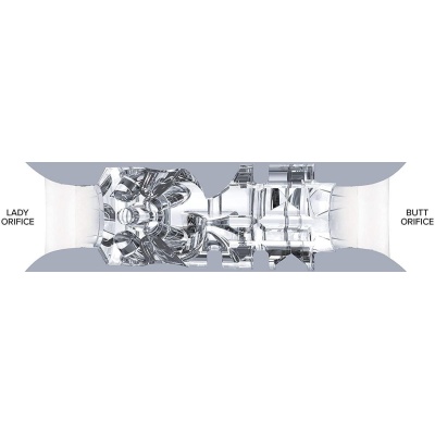 Masturbator Fleshlight Quickshot Riley Reid Compact Utopia - przezroczysty, 2w1, z podwójnym wejściem, 11 cm - 1 2