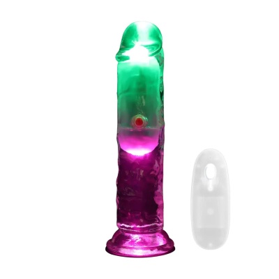 LED Vibrating Straight Cock - 15 cm - Transparent - 1