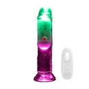 Wibrujące dildo LED z pilotem i przyssawką, 15 cm - 1