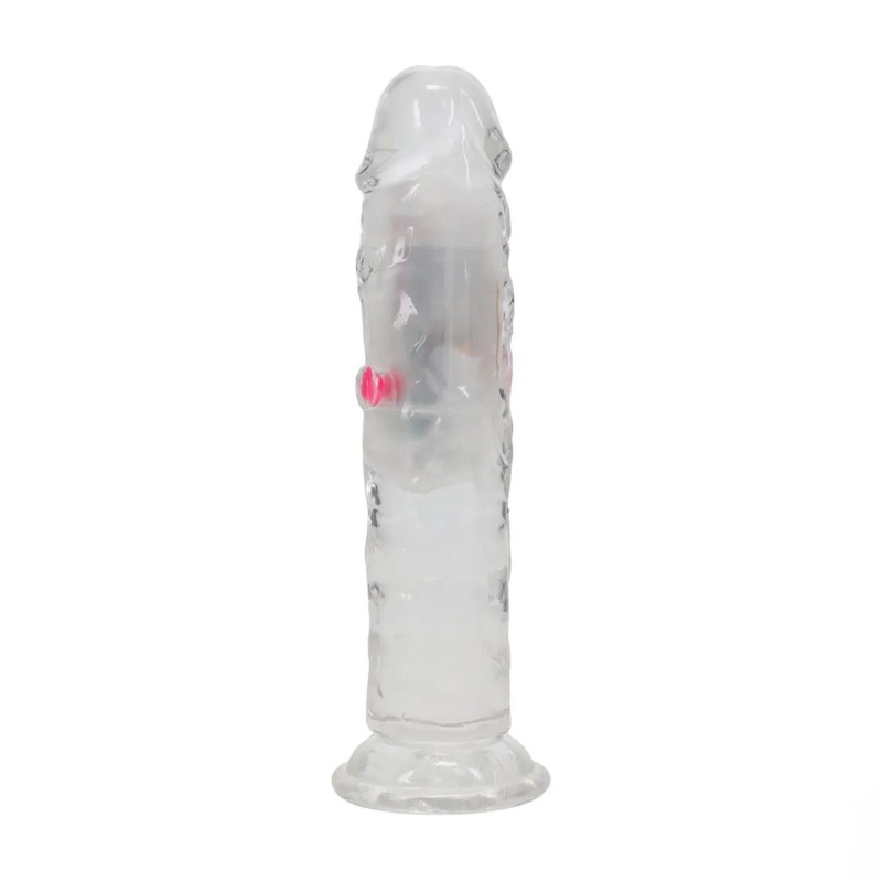Wibrujące dildo LED z pilotem i przyssawką, 15 cm - 4