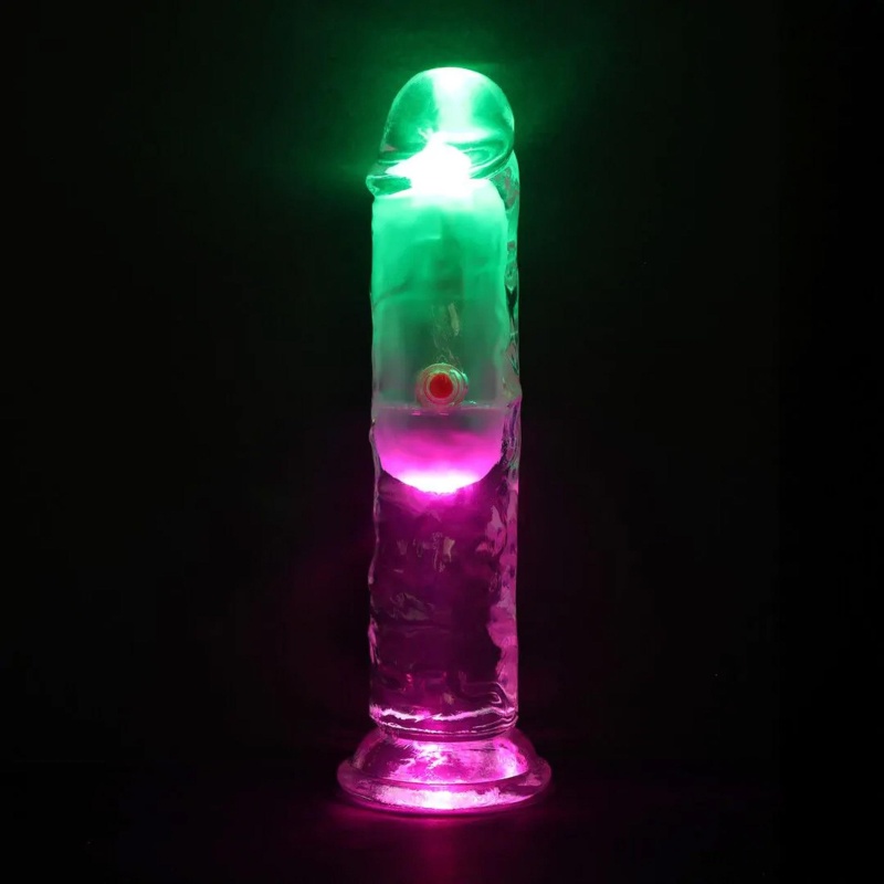 Wibrujące dildo LED z pilotem i przyssawką, 15 cm - 6