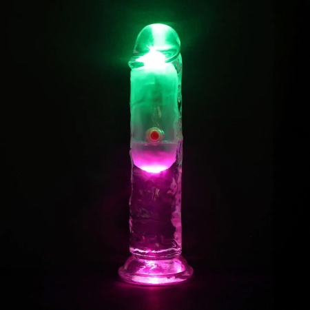 Wibrujące dildo LED z pilotem i przyssawką, 15 cm - 6