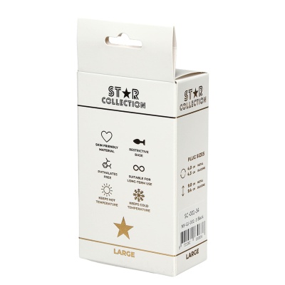 Star Collection - Black Silicone Anal Plug L- Purple Stone - 1 2