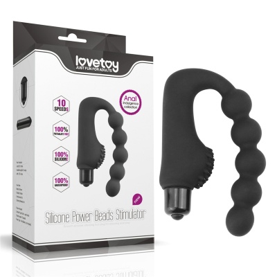 Wibrujące kulki analowe Power Beads 11,4 cm czarne - 1