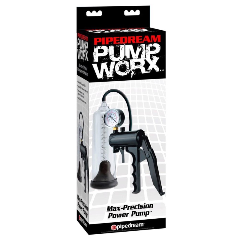 Pompa próżniowa do penisa Max-Precision Power Pump z manometrem i zaworem bezpieczeństwa, 22,5 cm - 1