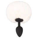 Korek analny Fluffy Tail White S - silikonowy stożek z futrzanym ogonkiem, długość całkowita 14,2 cm, część wprowadzana 6,5 cm, - 5
