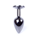 Biżuteria analna Jewellery Dark Silver PLUG - Light Blue, stal nierdzewna, z kamieniem u podstawy, długość 7 cm, średnica 2,7 cm - 5