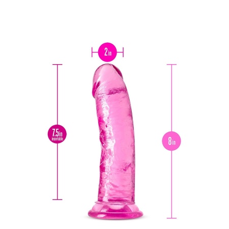 Dildo B Yours Plus Roar N' Ride Pink - miękki TPE z podstawą ssącą, 20,3 cm - 4