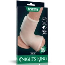 Wibrujący pierścień erekcyjny Silk Knights z mankietem na mosznę 12,2 cm biały - 1