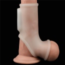 Wibrujący pierścień erekcyjny Silk Knights z mankietem na mosznę 12,2 cm biały - 4