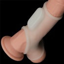 Wibrujący pierścień erekcyjny Silk Knights z mankietem na mosznę 12,2 cm biały - 6