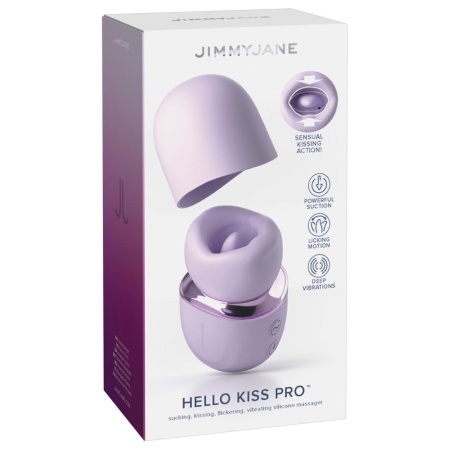 Stymulator oralny Hello Kiss Pro – ssące usta i wibrujący języczek, 12,5 cm - 1