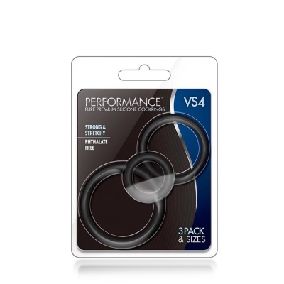 PERFORMANCE VS4 COCK RING SET BLACK - 1