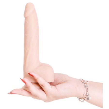 Dildo 8.5 Thrusting Dong RC Vanil - Funkcja Wypychania (7 Prędkości), Silikon Platynowy, 22,8 cm - 5