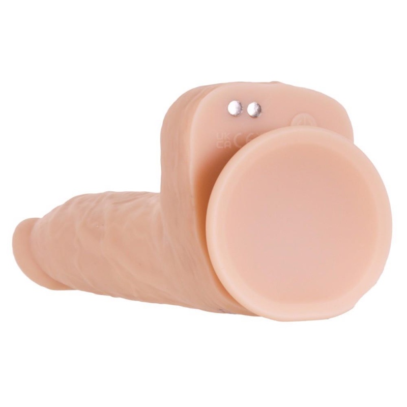 Dildo 8.5 Thrusting Dong RC Vanil - Funkcja Wypychania (7 Prędkości), Silikon Platynowy, 22,8 cm - 7