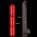 Dildo dwuwarstwowe giętkie XXL 36,8 cm (Czarny) - 4