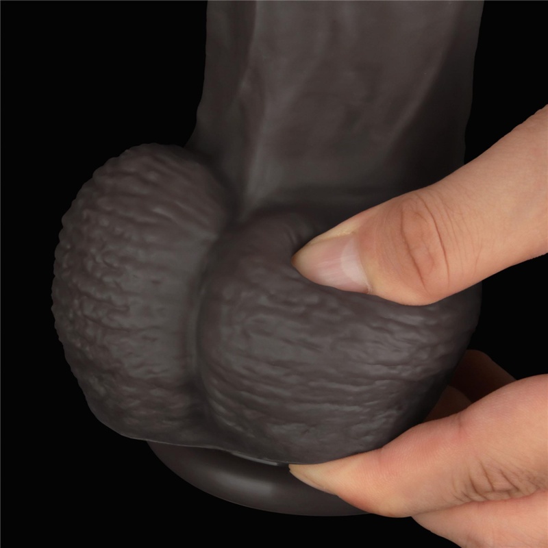 Dildo dwuwarstwowe giętkie XXL 36,8 cm (Czarny) - 6