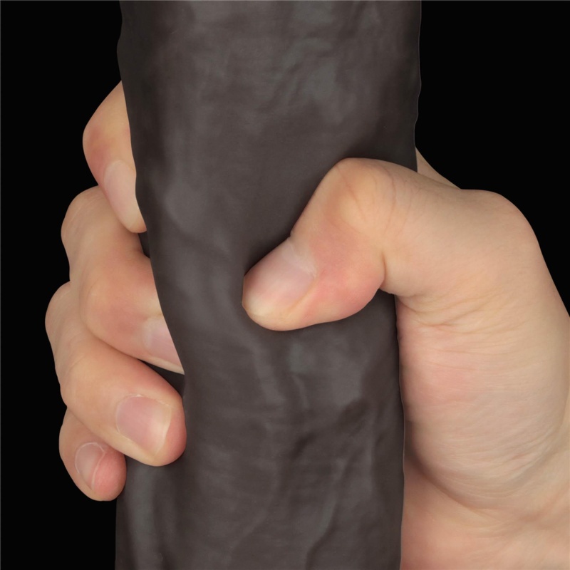 Dildo dwuwarstwowe giętkie XXL 36,8 cm (Czarny) - 7