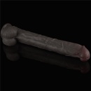 Dildo dwuwarstwowe giętkie XXL 36,8 cm (Czarny) - 10