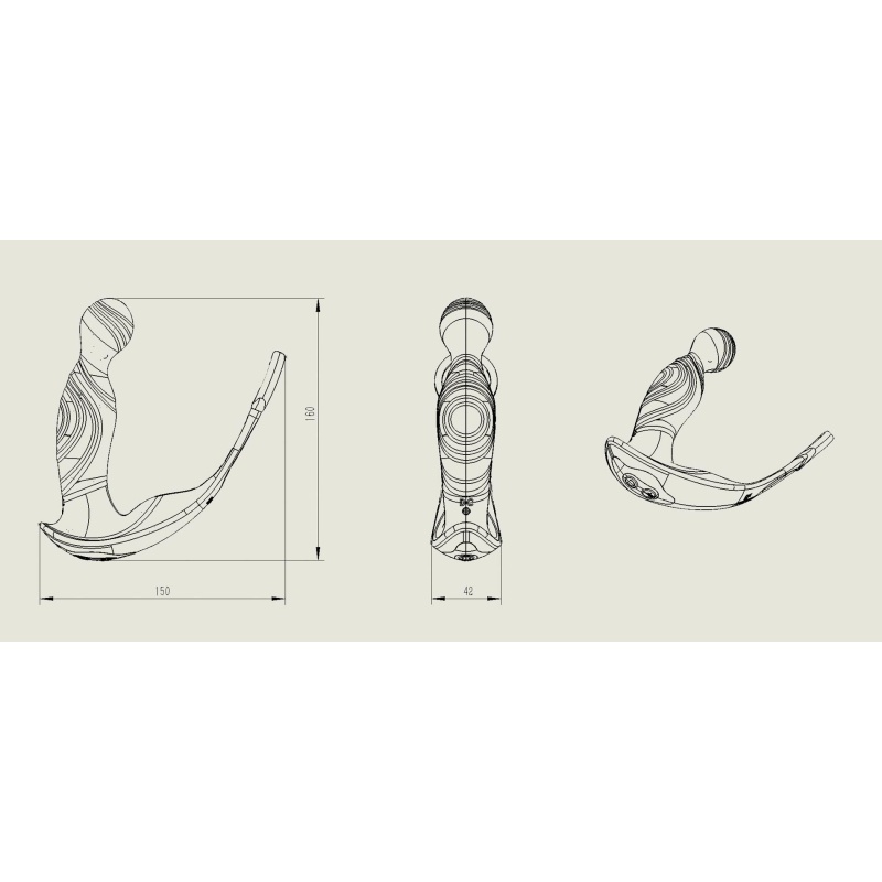 Masażer prostaty z pilotem zdalnego sterowania - ruch falujący 9 poziomów, silikon soft skin, długość 150 mm, szerokość 42 mm - 10