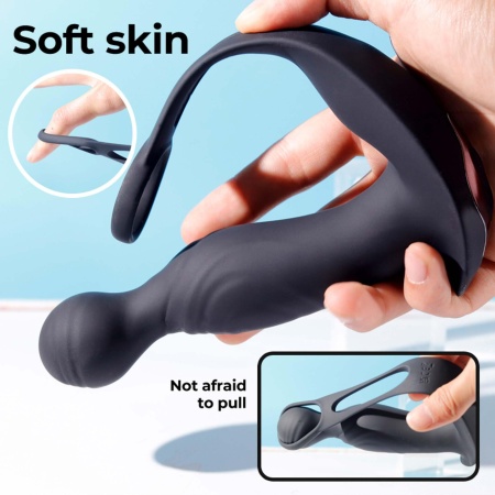 Masażer prostaty z pilotem zdalnego sterowania - ruch falujący 9 poziomów, silikon soft skin, długość 150 mm, szerokość 42 mm - 17