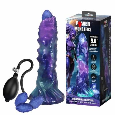 Dildo Power Monsters DuskWalker Sentinel z funkcją pompowania - 23 cm - 1