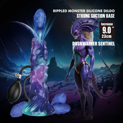 Dildo Power Monsters DuskWalker Sentinel z funkcją pompowania - 23 cm - 1 2