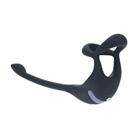 Remote Control Vibrating Silicone Tri O Cockring with Prostate Stimulator - Black - 4