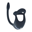 Remote Control Vibrating Silicone Tri O Cockring with Prostate Stimulator - Black - 5
