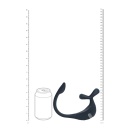Remote Control Vibrating Silicone Tri O Cockring with Prostate Stimulator - Black - 10