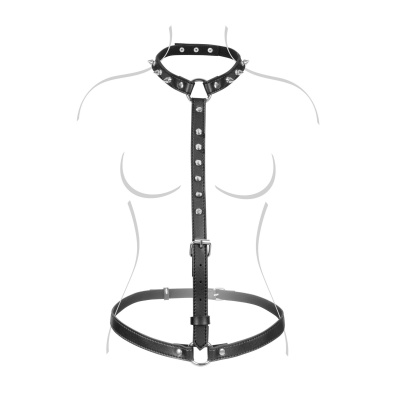SEXY BUST HARNESS WITH SPIKES - 1