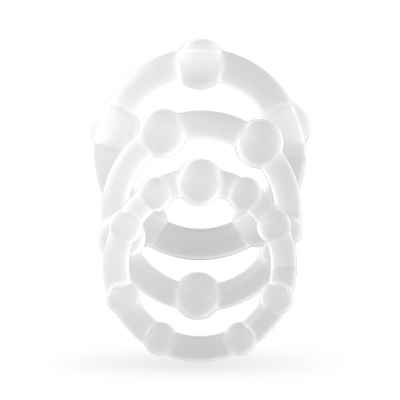 Zestaw pierścieni Triple Bead przezroczyste 2-2,5 cm - 1