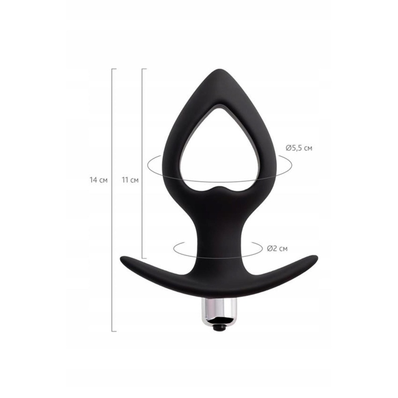 Wibrujący korek analny Cordis M Vibro Black - kształt serca, wyjmowany wkład i 7 trybów wibracji - 3