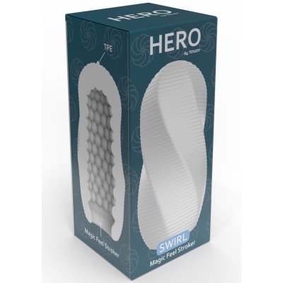 Masturbator Hero Medium Swirl z teksturą spiralną, 10 cm - 1 2