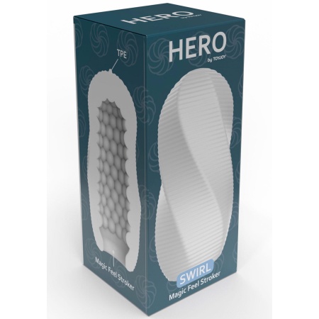 Masturbator Hero Medium Swirl z teksturą spiralną, 10 cm - 2