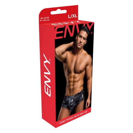ENVY CAMO TRUNKS W/ DOG TAG BLACK, S/M - 4