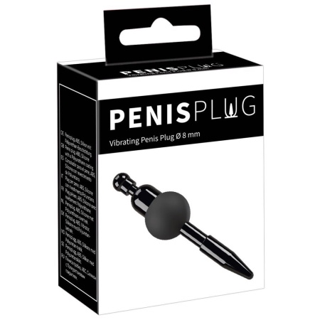 Wibrator uretralny PENISPLUG 8 mm z silikonowym ogranicznikiem i wibracją, długość 8,5 cm - 1