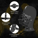 Muzzle with Removable Ball Gag - Black - 2