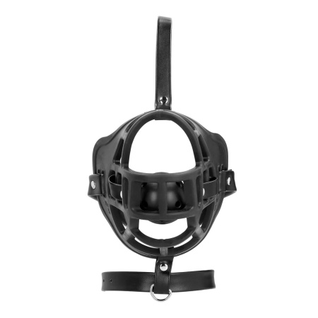 Muzzle with Removable Ball Gag - Black - 6