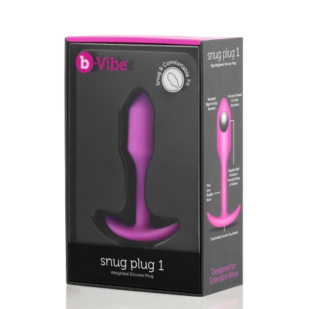 Snug Plug 1 Fuchsia - ważony plug analny z elastyczną szyjką i uchwytem, długość 8,6 cm, średnica 2,2 cm - 1
